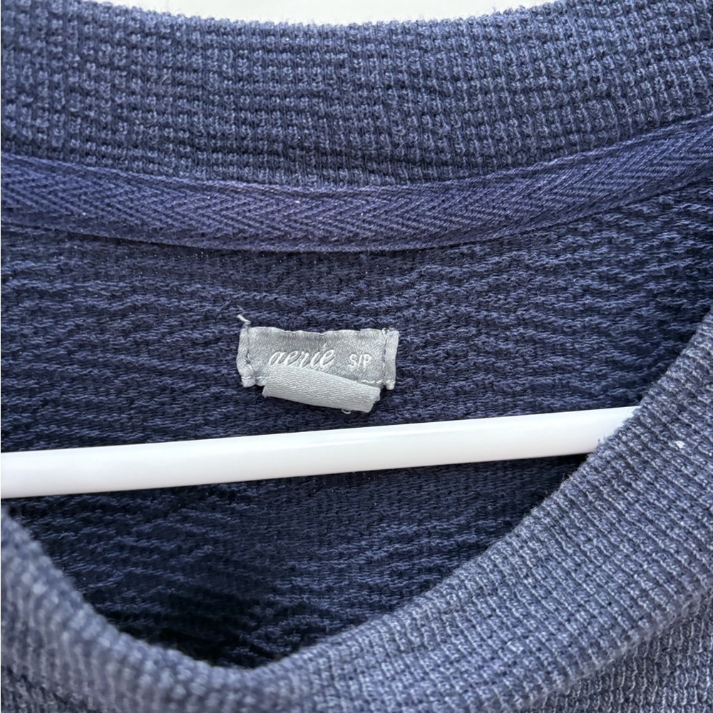 Aerie Deep Blue Textured Sweater - Picture 3 of 5